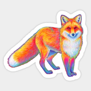 Rainbow Red Fox Sticker